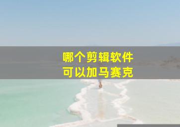 哪个剪辑软件可以加马赛克