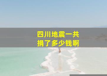 四川地震一共捐了多少钱啊