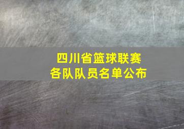 四川省篮球联赛各队队员名单公布