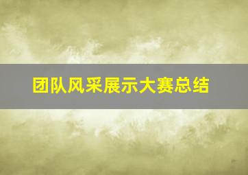 团队风采展示大赛总结