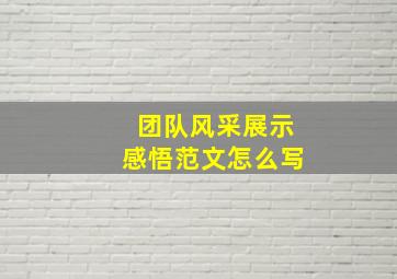 团队风采展示感悟范文怎么写