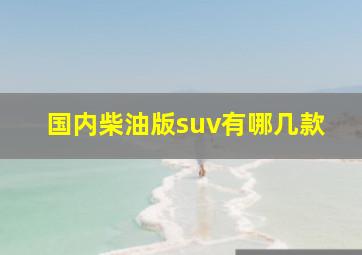 国内柴油版suv有哪几款