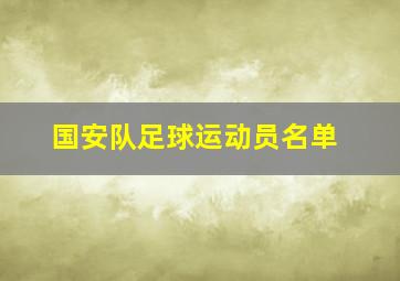 国安队足球运动员名单