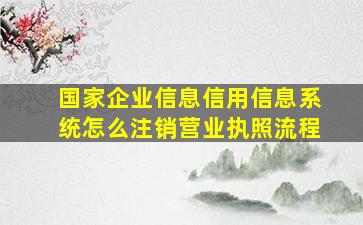 国家企业信息信用信息系统怎么注销营业执照流程