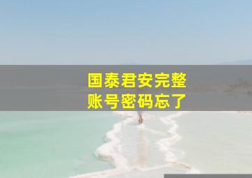 国泰君安完整账号密码忘了