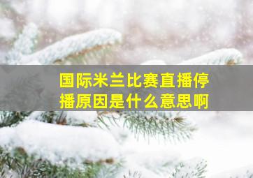 国际米兰比赛直播停播原因是什么意思啊