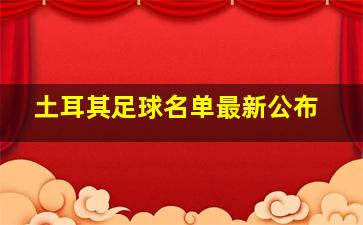 土耳其足球名单最新公布