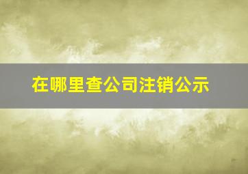 在哪里查公司注销公示