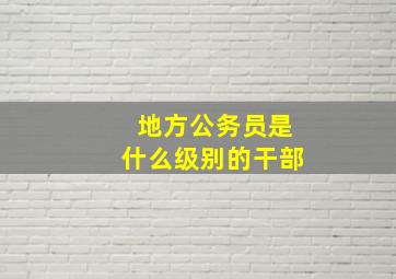 地方公务员是什么级别的干部