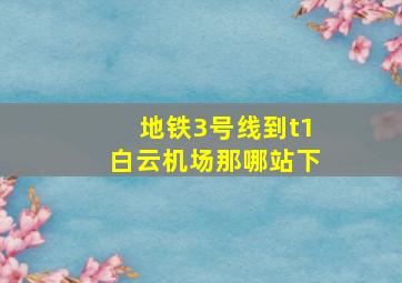 地铁3号线到t1白云机场那哪站下