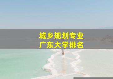 城乡规划专业广东大学排名