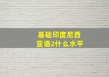 基础印度尼西亚语2什么水平