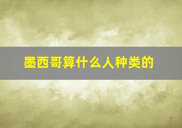 墨西哥算什么人种类的