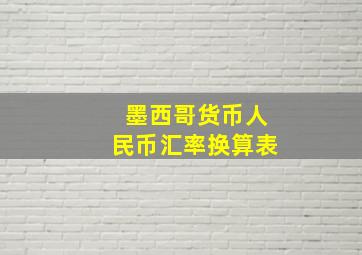 墨西哥货币人民币汇率换算表