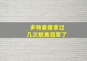 多特蒙德拿过几次联赛冠军了