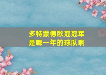 多特蒙德欧冠冠军是哪一年的球队啊