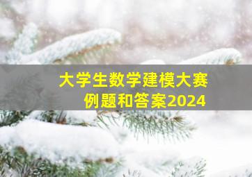 大学生数学建模大赛例题和答案2024