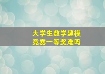 大学生数学建模竞赛一等奖难吗