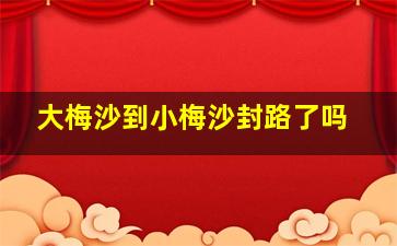 大梅沙到小梅沙封路了吗