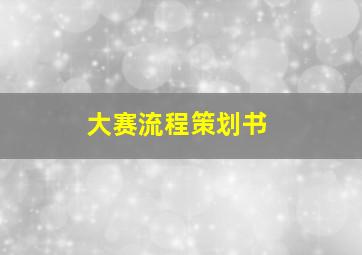 大赛流程策划书