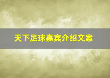 天下足球嘉宾介绍文案