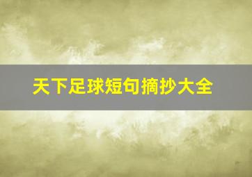 天下足球短句摘抄大全