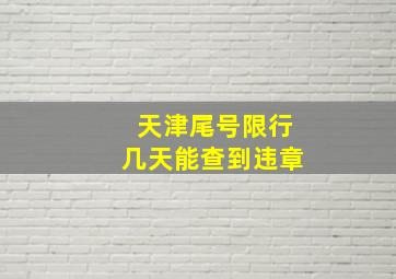 天津尾号限行几天能查到违章