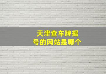 天津查车牌摇号的网站是哪个