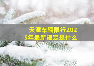 天津车辆限行2025年最新规定是什么