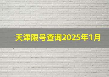 天津限号查询2025年1月