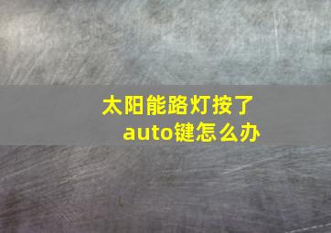 太阳能路灯按了auto键怎么办