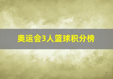 奥运会3人篮球积分榜