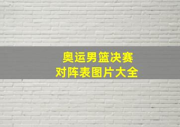 奥运男篮决赛对阵表图片大全