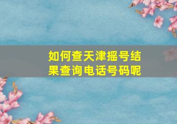 如何查天津摇号结果查询电话号码呢