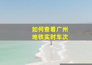 如何查看广州地铁实时车次