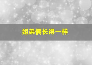 姐弟俩长得一样