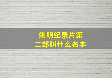 姚明纪录片第二部叫什么名字