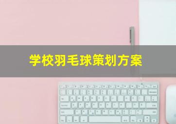 学校羽毛球策划方案