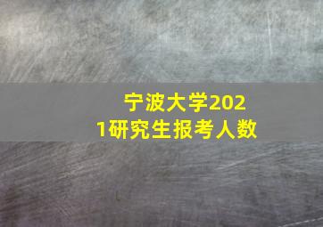 宁波大学2021研究生报考人数