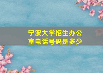 宁波大学招生办公室电话号码是多少