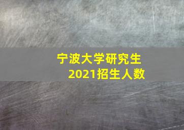 宁波大学研究生2021招生人数