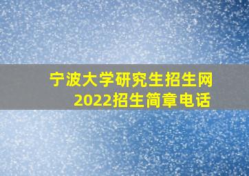 宁波大学研究生招生网2022招生简章电话