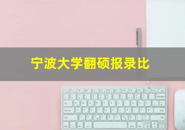 宁波大学翻硕报录比