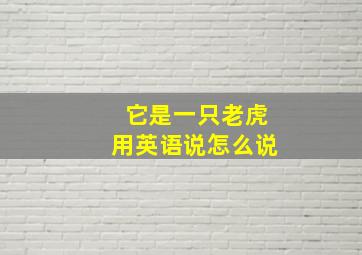 它是一只老虎用英语说怎么说