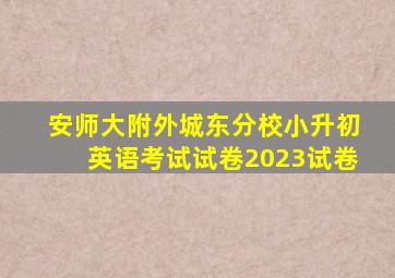 安师大附外城东分校小升初英语考试试卷2023试卷