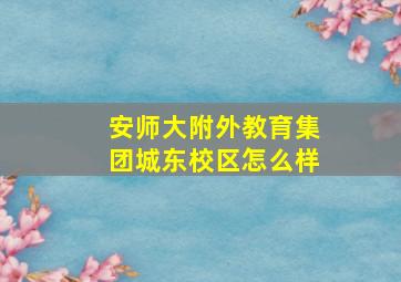 安师大附外教育集团城东校区怎么样