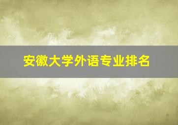 安徽大学外语专业排名