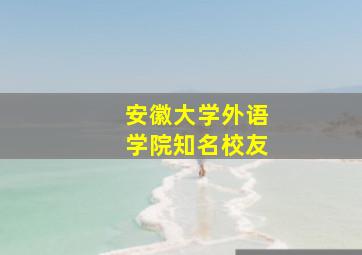 安徽大学外语学院知名校友