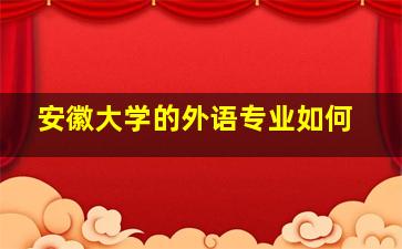 安徽大学的外语专业如何