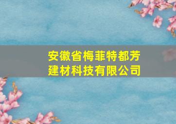 安徽省梅菲特都芳建材科技有限公司